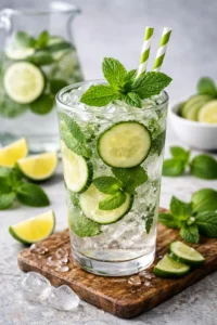 cucumber mint cooler refreshing non alcoholic iced drink